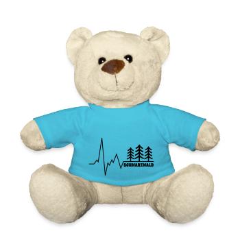 Mein Herz schlägt Schwarzwald EKG - Teddy - Atollblau - Vorne