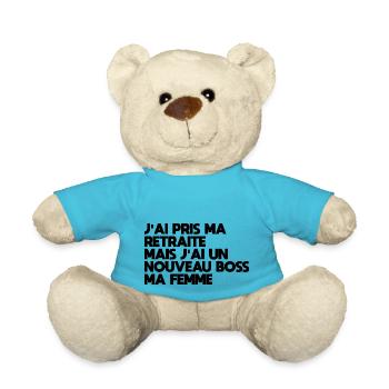Funny Man Retirement Gift Idea for a Mar - Teddy Bear - atoll blue - Front