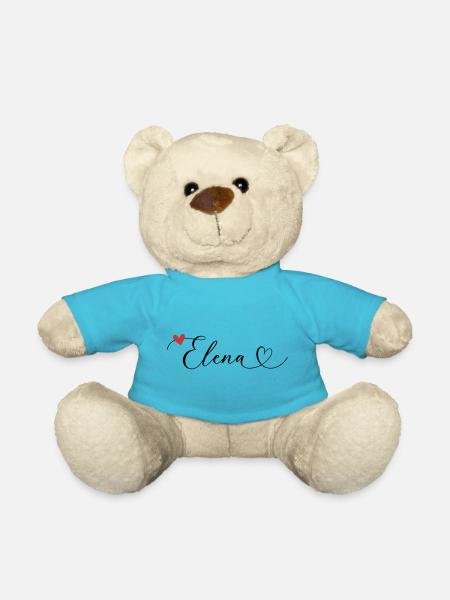Elena Name Vorname Kalligrafieherz - Teddy - Atollblau