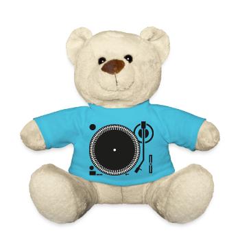 Plattenspieler Vinyl DJ turntable Techno Musik - Teddy - Atollblau - Vorne
