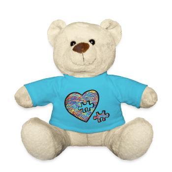 A Matter of the Heart I A Heart for Eva I Undine Syndrome - Teddy Bear - atoll blue - Front