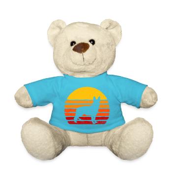 Blue Heeler Dog Retro Dog Shirt - Teddy Bear - atoll blue - Front