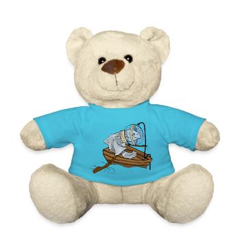 Fisch im Ruderboot mit Tauchglocke - Teddy - Atollblau - Vorne