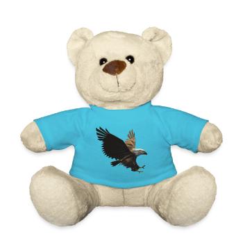 Adler - Tier - Adlerkopf - Teddy - Atollblau - Vorne