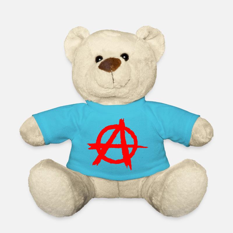 Anarchie / anarchy Schattenbildsymbol in rot - Teddy - Atollblau