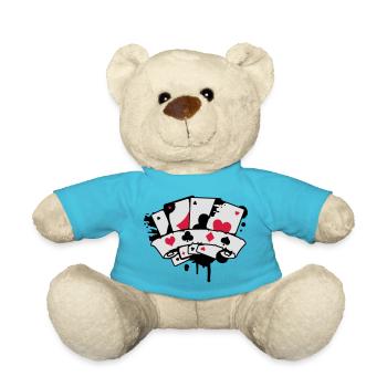 Spielkarten und Banner - Teddy - Atollblau - Vorne
