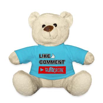 Gefällt mir, Kommentar, Abonnieren. - Teddy - Atollblau - Vorne