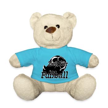 Zeit für Fußball Sport Fußball Spruch - Teddy - Atollblau - Vorne