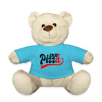 Enjoy pizza - Teddy Bear - atoll blue - Front