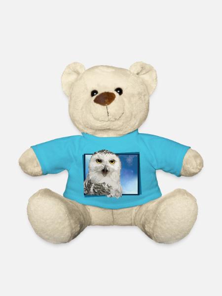 Schneeeule - Teddy - Atollblau