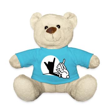 Kaninchen Hand Schatten Ruf Dich An! Handy Telefon - Teddy - Atollblau - Vorne