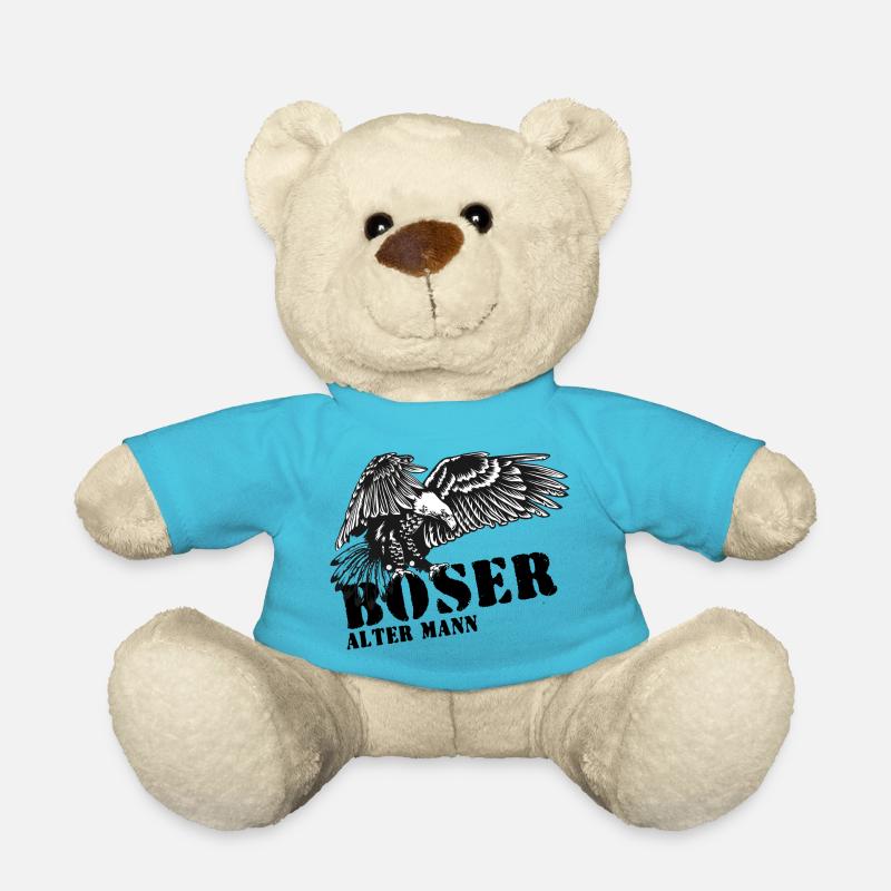 Böser alter Mann mit Adler - Teddy - Atollblau