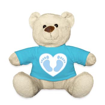 Bébé pieds pieds coeur bleu - Nounours - bleu outremer - Devant