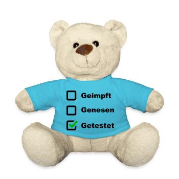Geimpft Genesen Getestet 3G Regeln Deutschland AHA - Teddy - Atollblau - Vorne