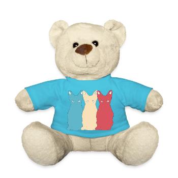 Cat Vector Animal Pet Kitten retro Design - Teddy Bear - atoll blue - Front