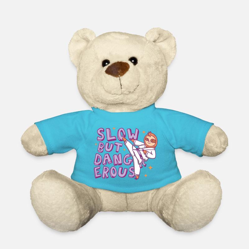 Slow but dangerous Karate Sloth - Teddy Bear - atoll blue