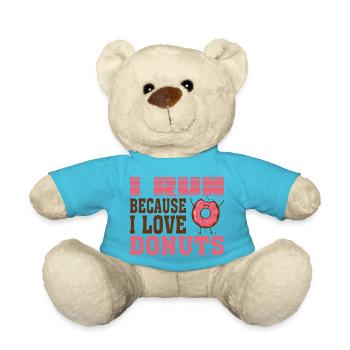 I Run Because I Love Donuts - Teddy Bear - atoll blue - Front