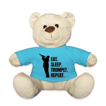 Trumpet funny musician saying music instrument - Teddy Bear - atoll blue - Front