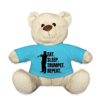 Trompete Musiker lustiger Instrument Musik Spruch - Teddy - Atollblau - Vorne