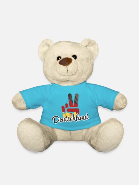 Victory Sieg Hand Deutschland - Teddy - Atollblau