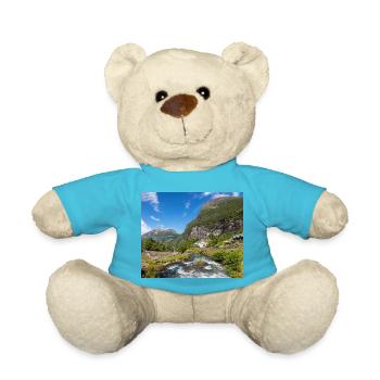 Geiranger panorama Storseterfossen Norway - Teddy Bear - atoll blue - Front