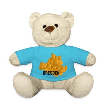 Dresden - Karte - Umriss - Sachsen - Teddy - Atollblau - Vorne