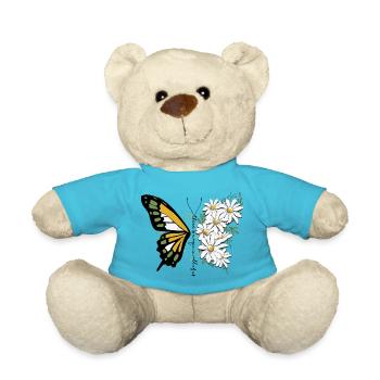 Butterfly Flower Floral Daisies - Teddy Bear - atoll blue - Front