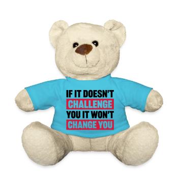 Workout Fitness Motivation Quote - Teddy Bear - atoll blue - Front