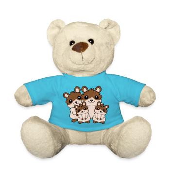 Maman Papa Enfants Hamster - Nounours - bleu outremer - Devant