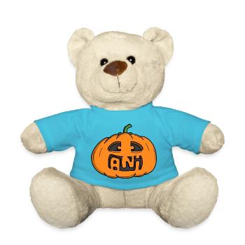 Ani Halloween Pumpkin - Teddy Bear - atoll blue - Front