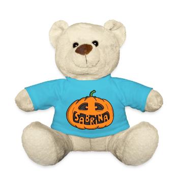 Sabrina Halloween Kürbis - Teddy - Atollblau - Vorne