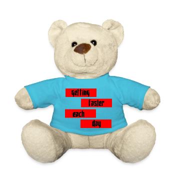 Marathon Triathlon Running Jogging Biking Cycling - Teddy Bear - atoll blue - Front