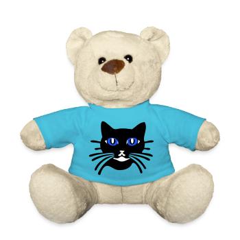 Cat cartoon (Colors customizable) - Teddy Bear - atoll blue - Front