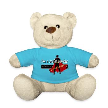 Social Worker Superhero - Teddy Bear - atoll blue - Front