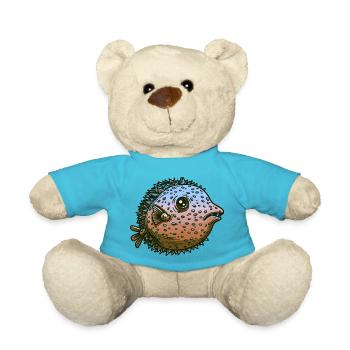 Kugelfisch mit giftigen Stacheln als Fisch im Meer - Teddy - Atollblau - Vorne
