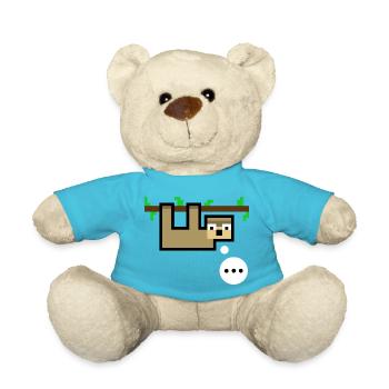 Sloth is Speechless - Teddy Bear - atoll blue - Front
