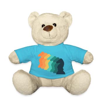 Vintage Game Chess - Teddy Bear - atoll blue - Front