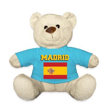 Madrid Spain Flag - Teddy Bear - atoll blue - Front