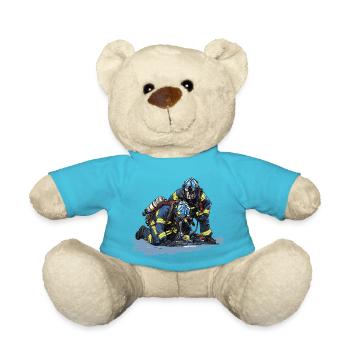 Firefighter in action - Heroes - Teddy Bear - atoll blue - Front
