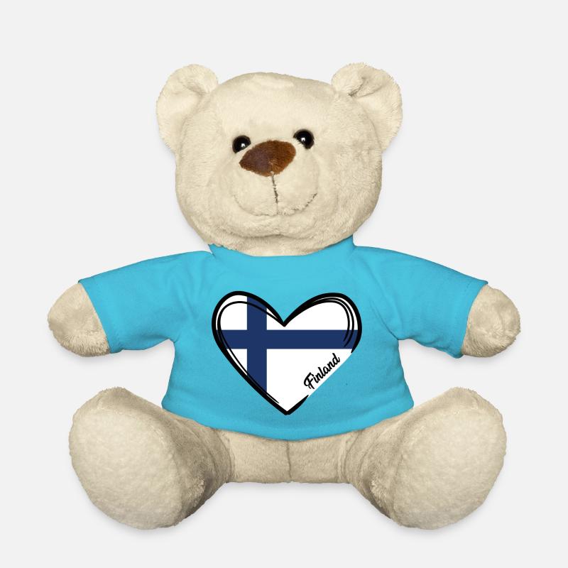 Finlande - Coeur - Nounours - bleu outremer