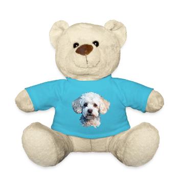 Poodle Polygon Design - Teddy Bear - atoll blue - Front