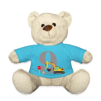 9th anniversary excavator - Teddy Bear - atoll blue - Front