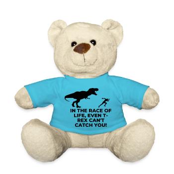 entkommt dem T-Rex - Teddy - Atollblau - Vorne
