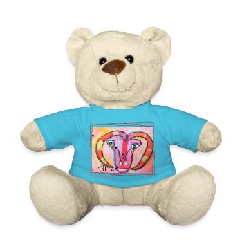 Widder Regenbogen Himmlische Kunst - Teddy - Atollblau - Vorne