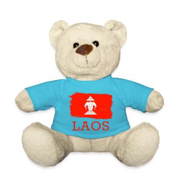 Laos Laote Laoten Elefant Lao I Geschenk - Teddy - Atollblau - Vorne