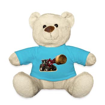 Tracteur 4700 m avec bottes de paille - Nounours - bleu outremer - Devant