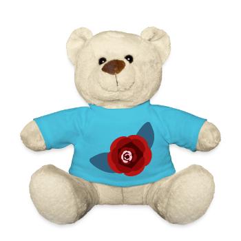 Rote Kamelienblüte - Teddy - Atollblau - Vorne