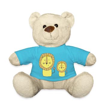 Leo father and son - Teddy Bear - atoll blue - Front