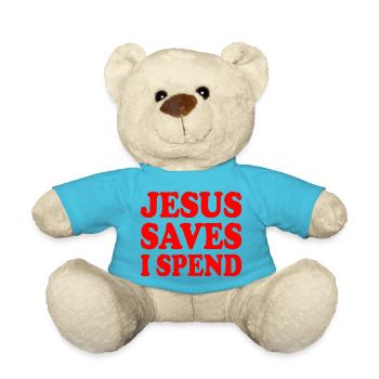jesus saves i spend - Nounours - bleu outremer - Devant