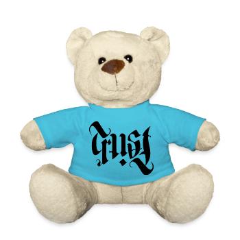 TRUST-FAITH AMBIGRAM celtic - Teddy - Atollblau - Vorne